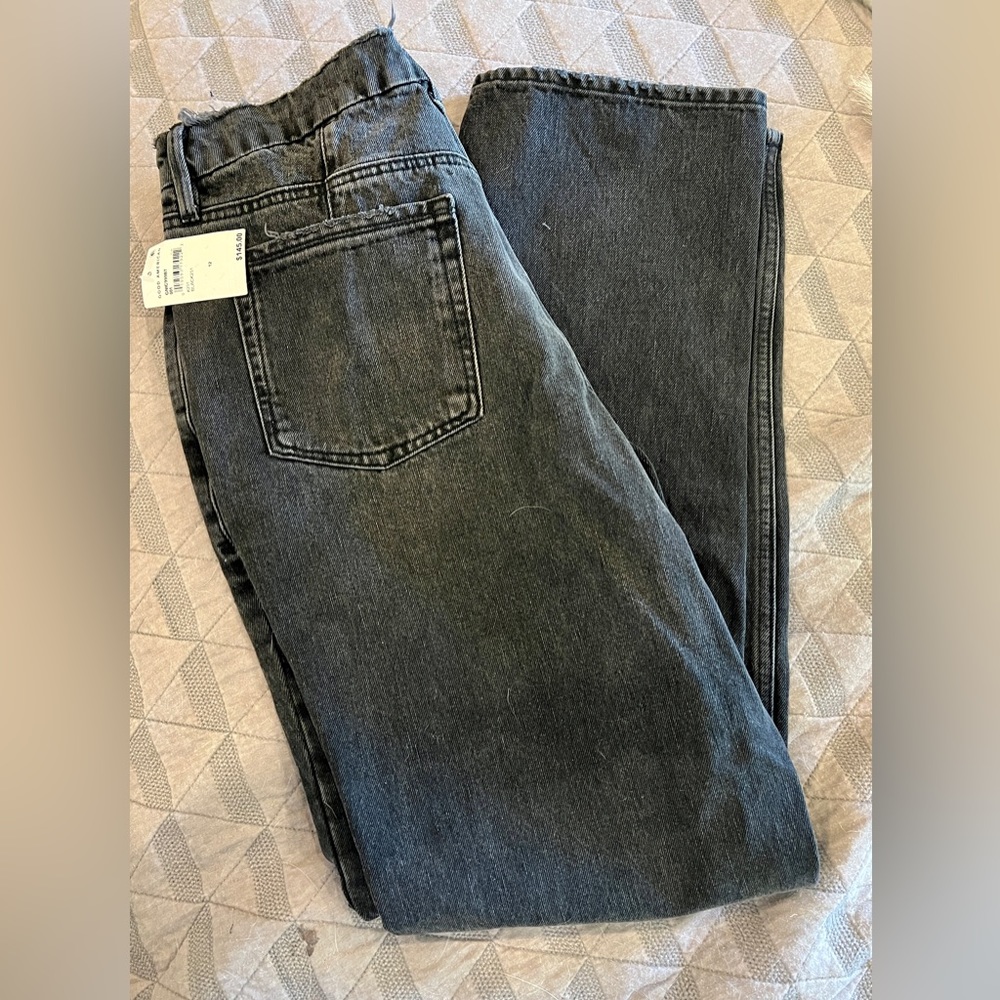 Good American distressed black jeans